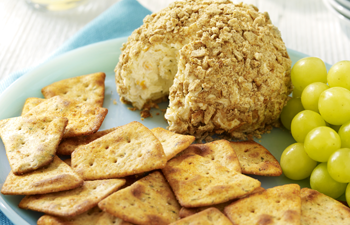 Kashi & Summer Fresh Appetizer Recipe  Five Cheese Ball and Zesty Salsa Pita Crisps