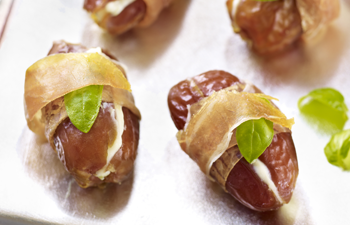 Kashi & Summer Fresh Appetizer Recipe  Prosciutto Wrapped Greek Yogurt Dates