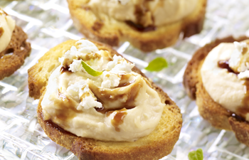 Kashi & Summer Fresh Appetizer Recipe  White Bean Hummus Goat Cheese Crostini